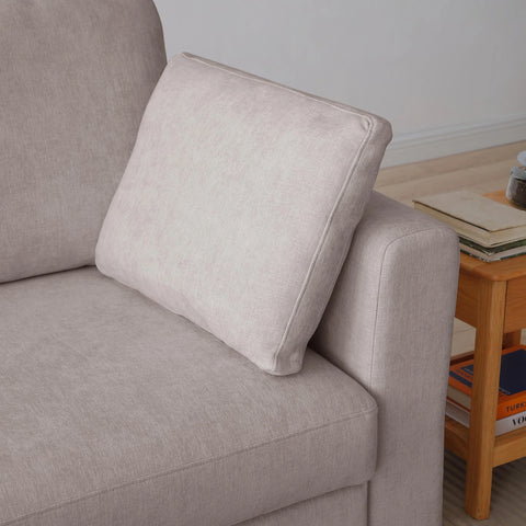 SereneDream Corner Sofa Bed in Rhea Taupe Chenille Fabric - Pendle Village Furniture