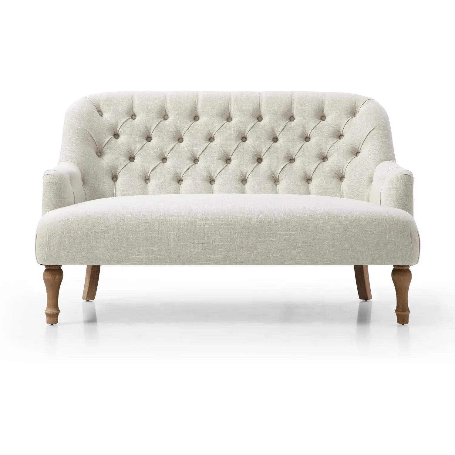 Bia Traditional Cream Linen Fabric 2 Seater Sofa - Pendle Village Furniture
