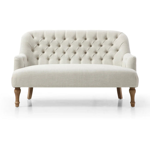 Bia Traditional Cream Linen Fabric 2 Seater Sofa - Pendle Village Furniture