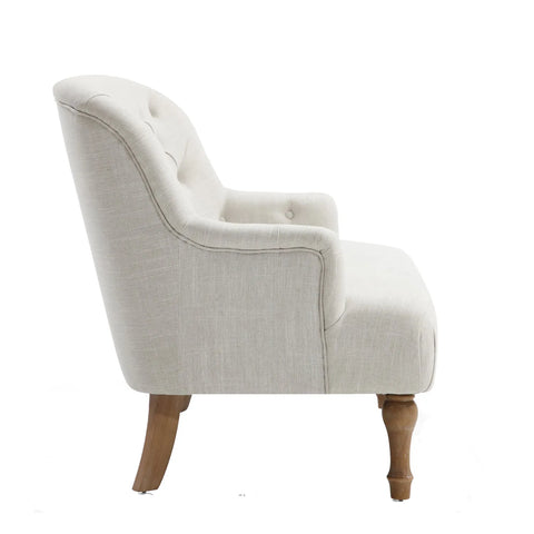 Bia Traditional Cream Linen Fabric 2 Seater Sofa - Pendle Village Furniture
