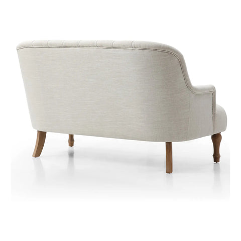 Bia Traditional Cream Linen Fabric 2 Seater Sofa - Pendle Village Furniture