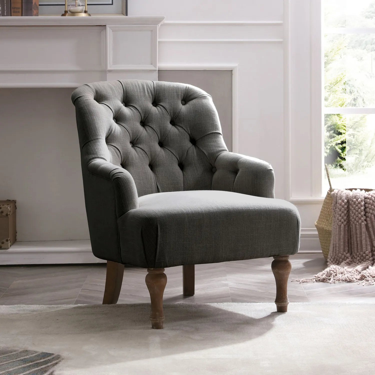 Bia Linen Accent Chair – Cream or Charcoal - Pendle Village Furniture