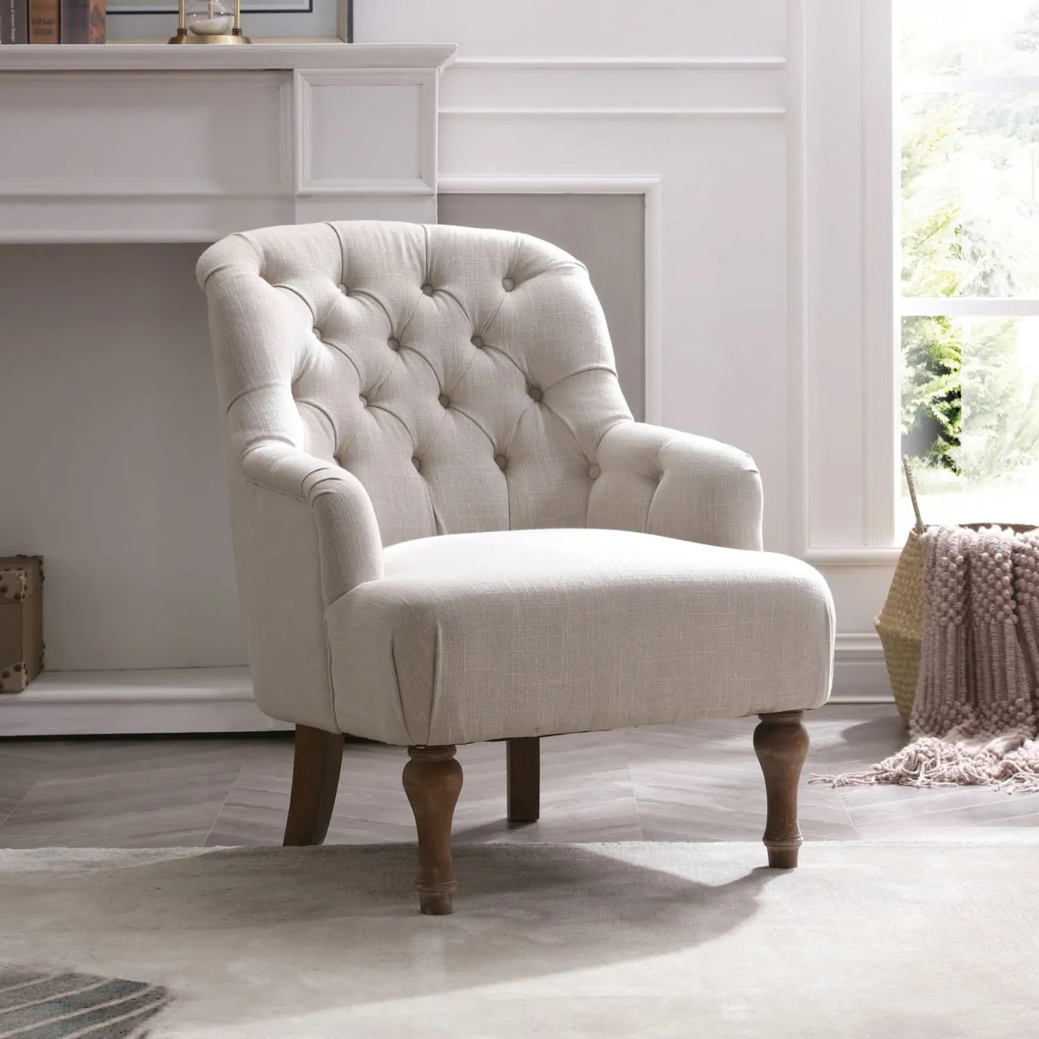 Bia Linen Accent Chair – Cream or Charcoal - Pendle Village Furniture