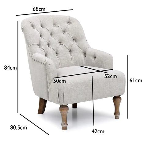 Bia Linen Accent Chair – Cream or Charcoal - Pendle Village Furniture