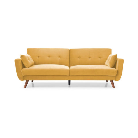 Hestia Old Gold Velvet 3 Seater Sofa Bed - Pendle Village Furniture