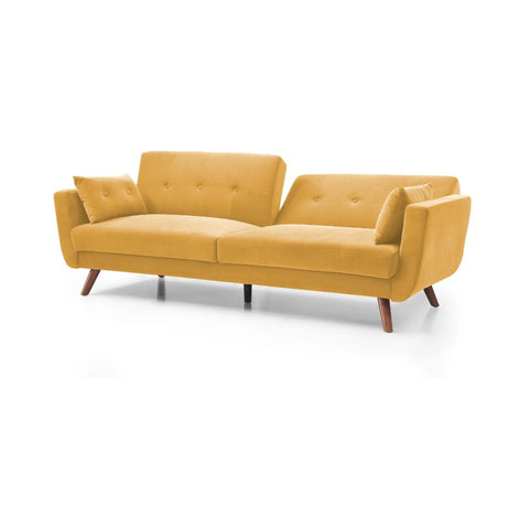 Hestia Old Gold Velvet 3 Seater Sofa Bed - Pendle Village Furniture