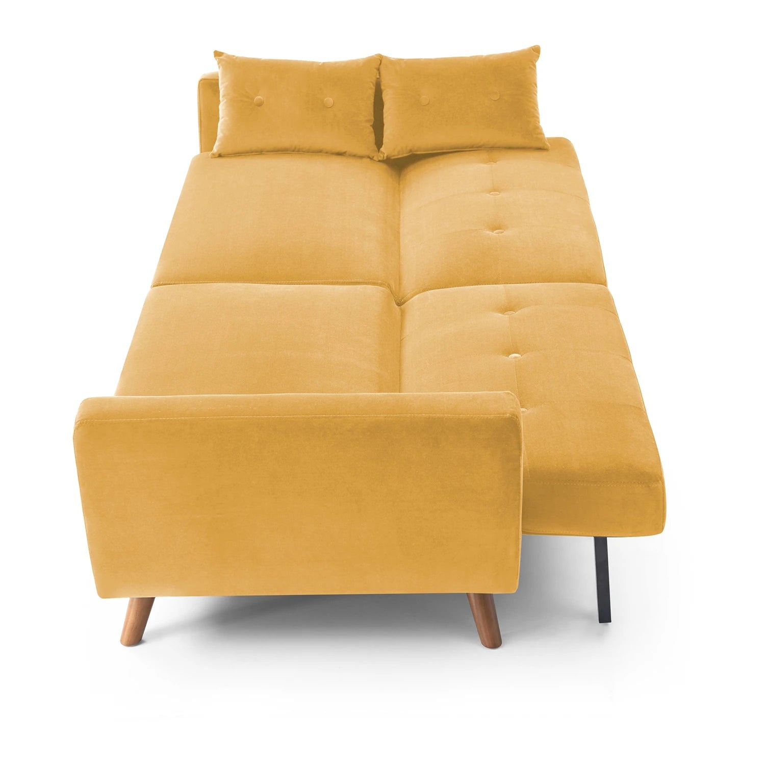Hestia Old Gold Velvet 3 Seater Sofa Bed - Pendle Village Furniture