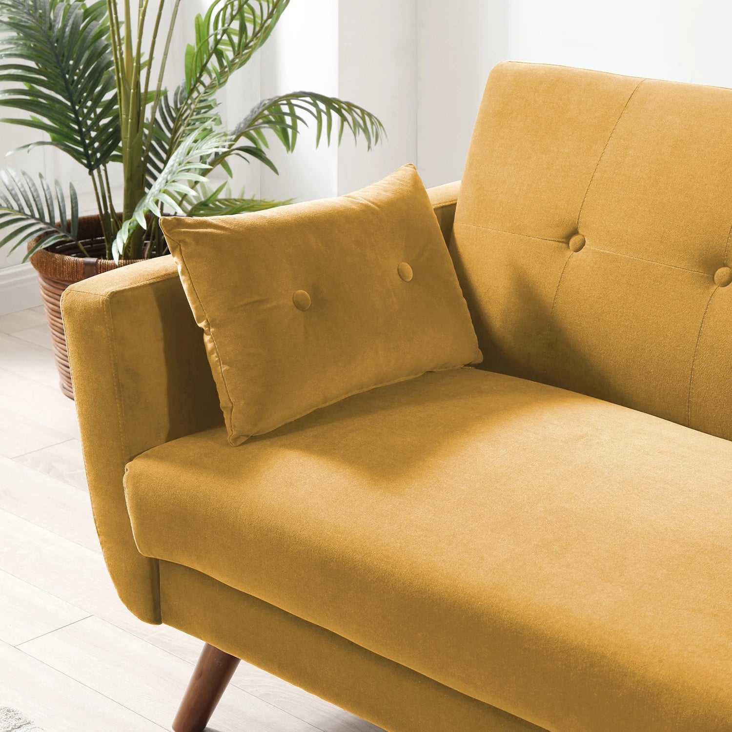 Hestia Old Gold Velvet 3 Seater Sofa Bed - Pendle Village Furniture