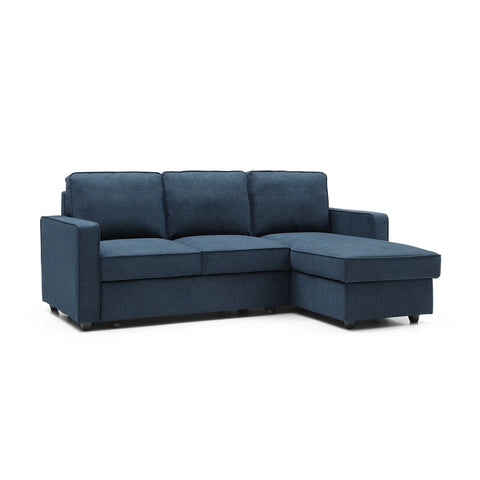 Mandy Blue Fabric Corner Sofabed with Storage - Pendle Village Furniture