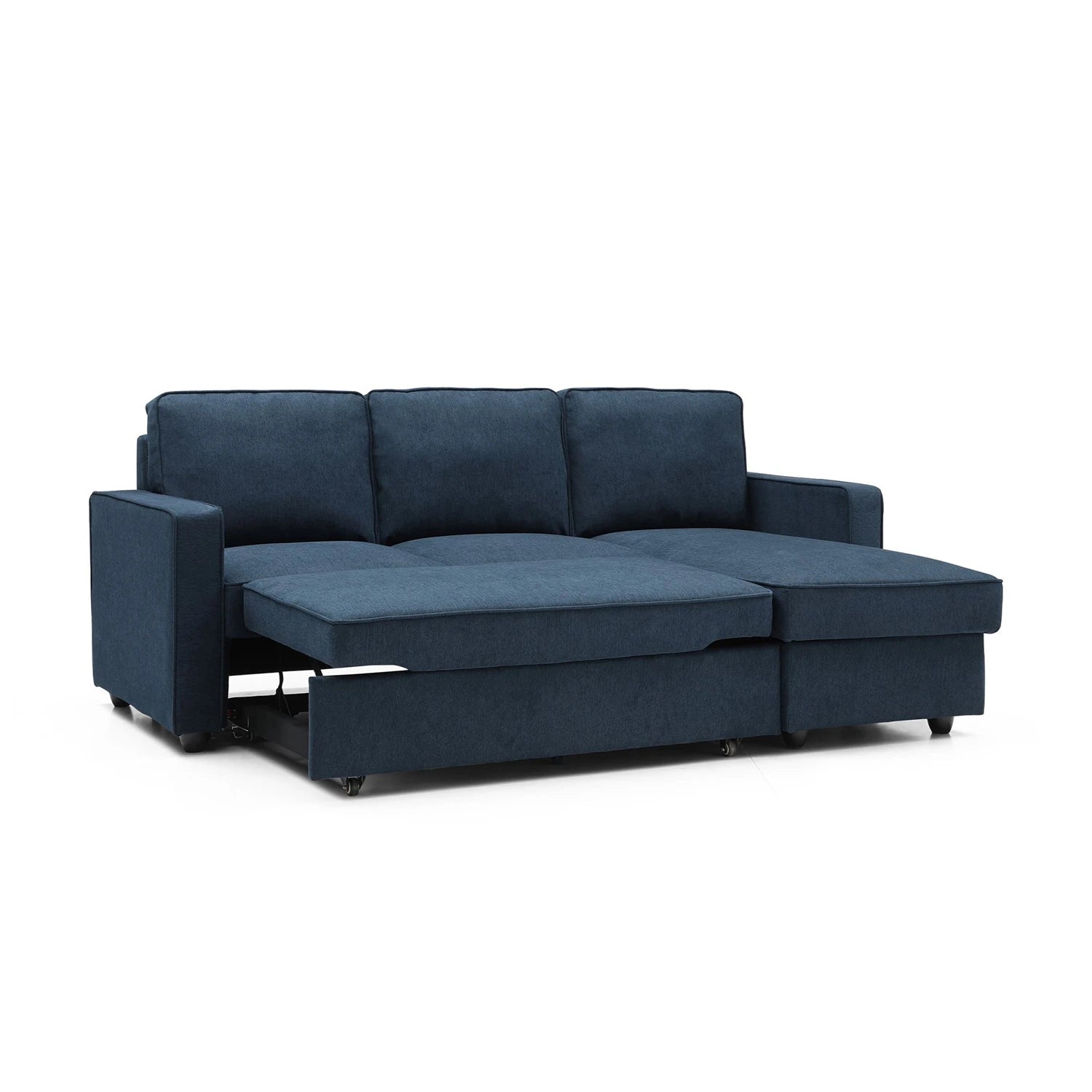 Mandy Blue Fabric Corner Sofabed with Storage - Pendle Village Furniture