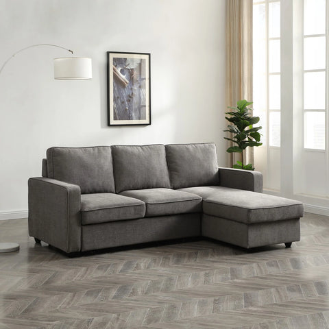 Mandy Grey Fabric Corner Sofabed with Storage - Pendle Village Furniture