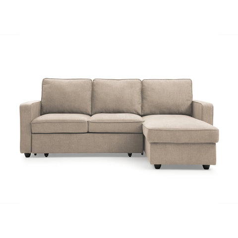 Mandy Natural Fabric Corner Sofabed with Storage - Pendle Village Furniture
