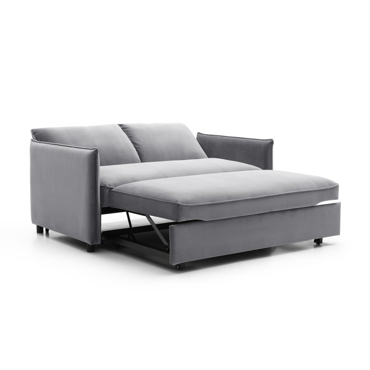 Claire Plush Velvet Grey Sofa Bed - Pendle Village Furniture