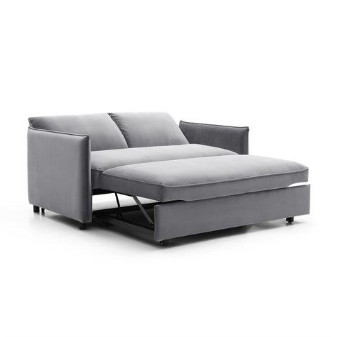 Claire Plush Velvet Grey Sofa Bed - Pendle Village Furniture