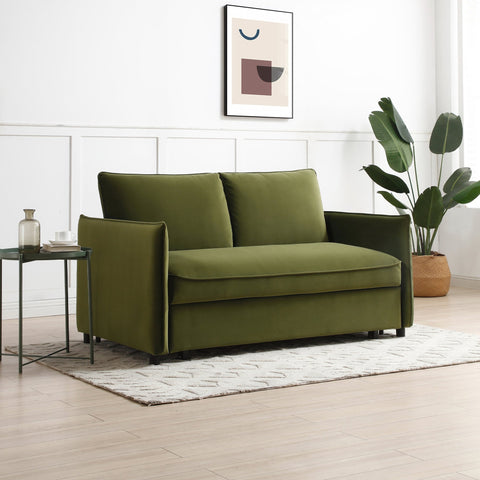 Claire 2 Seater Sofa Bed Compact size for Small Spaces, Choice of 3 Colours Grey Olive and Orange Free Express Delivery - 004