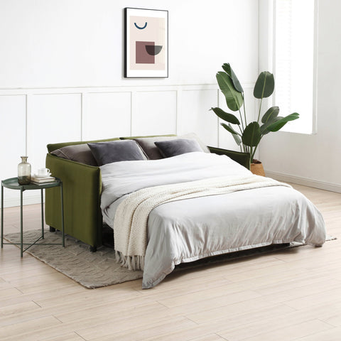 Claire 2 Seater Sofa Bed Compact size for Small Spaces, Choice of 3 Colours Grey Olive and Orange Free Express Delivery - 005