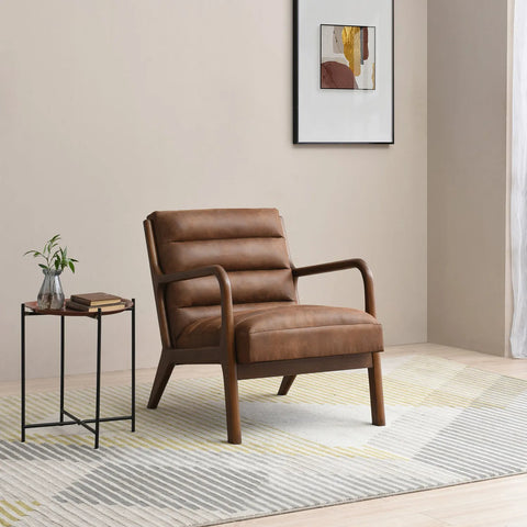 Inca Achilles Brown PU Accent Chair - Pendle Village Furniture