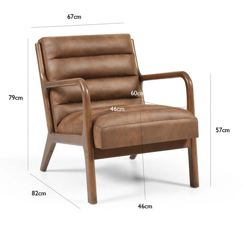 Inca Achilles Brown PU Accent Chair - Pendle Village Furniture