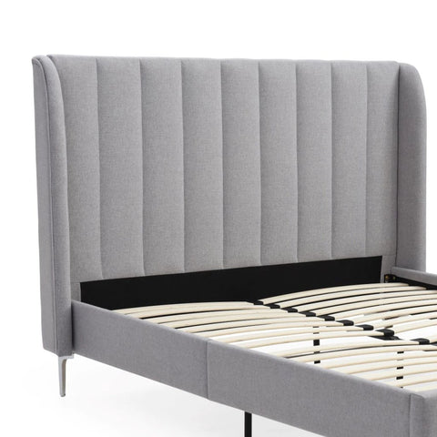 Neptune Grey Faux Wool Upholstered Super King Bed