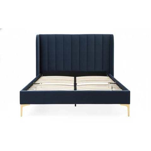 Athena Ink Velvet Fabric Bed – King & Super King