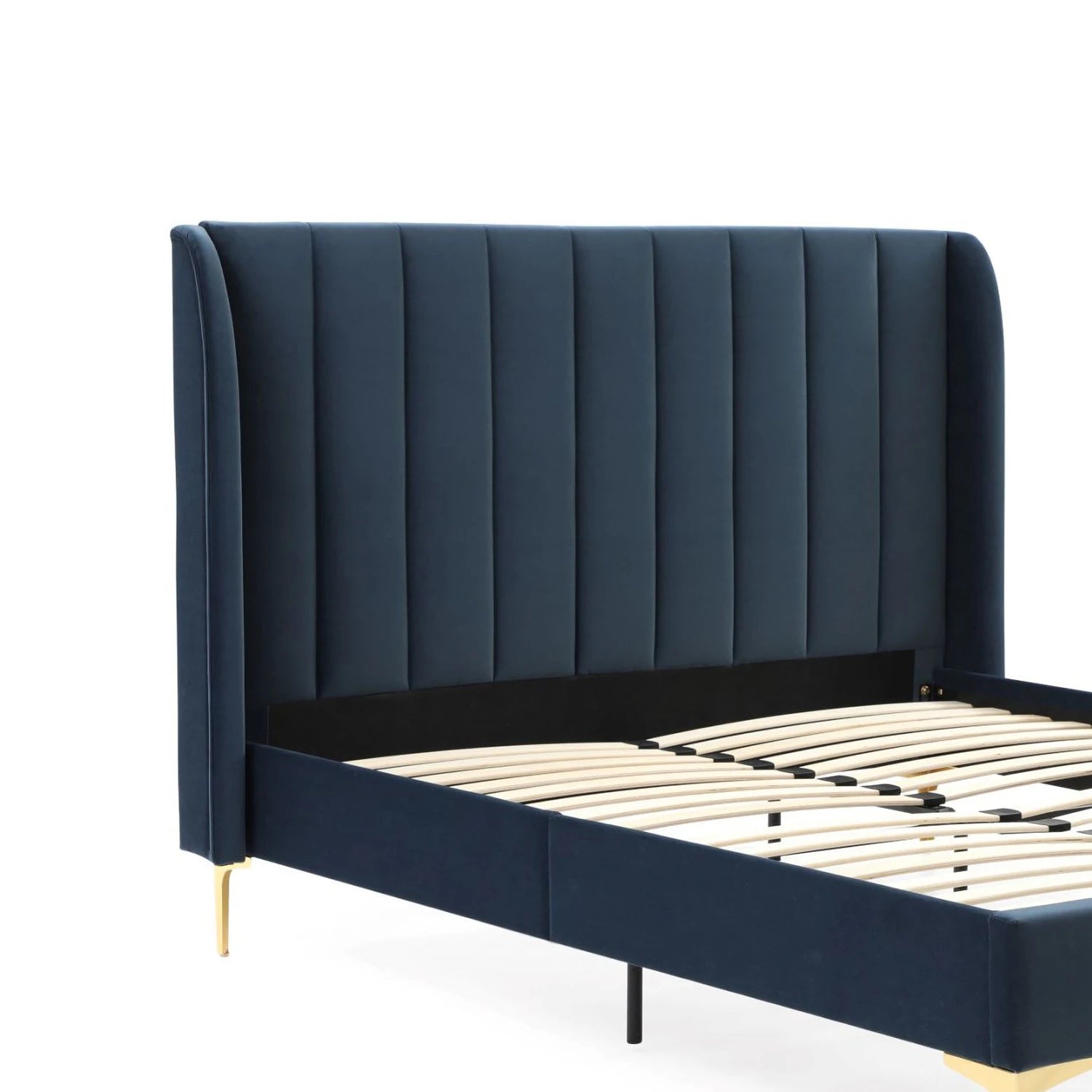 Headboard of Athena Ink Velvet Fabric King & Super King Bed 