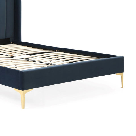 Foot end of Blue King or super king bed