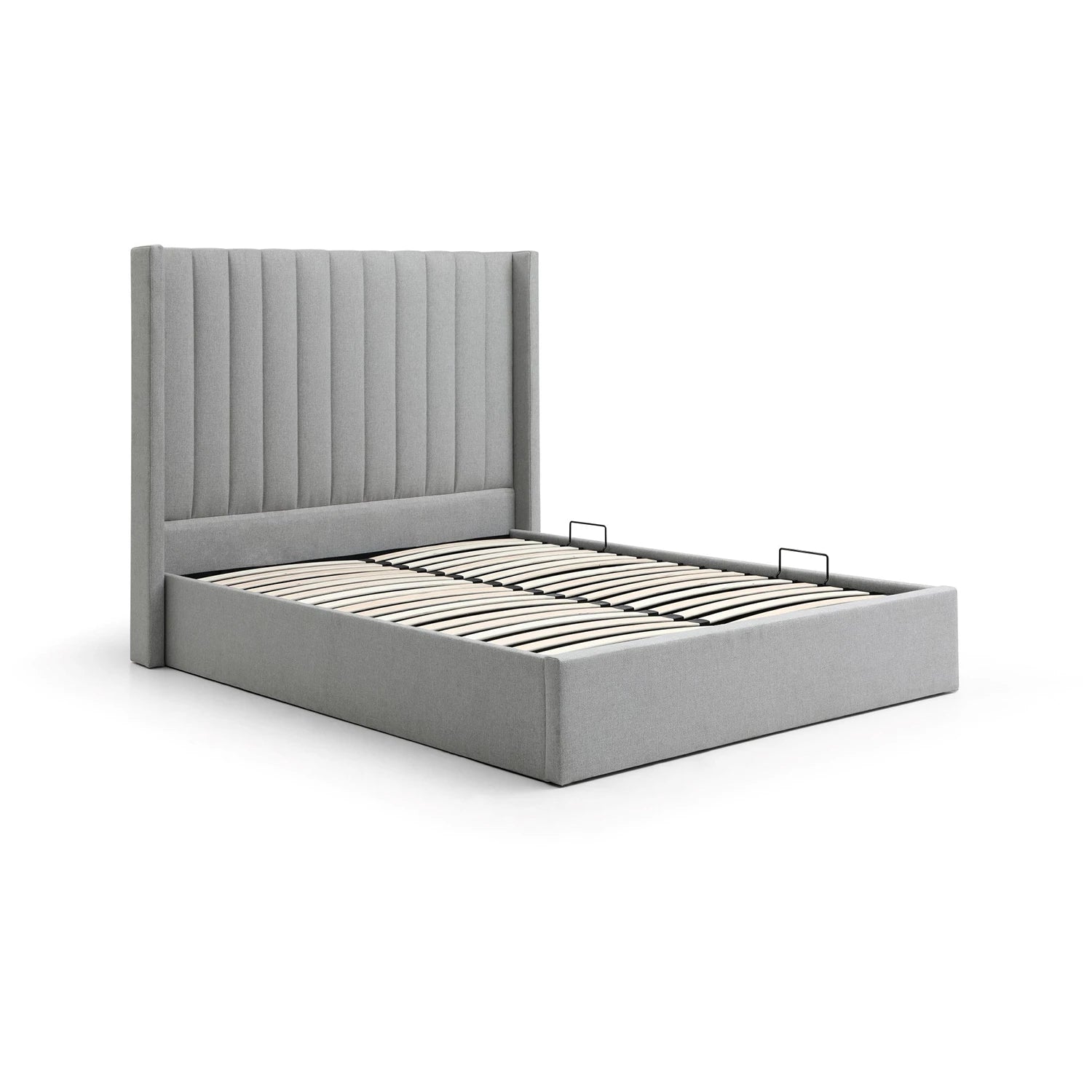 Grey Super King Bed With Ottoman Lift Up Storage