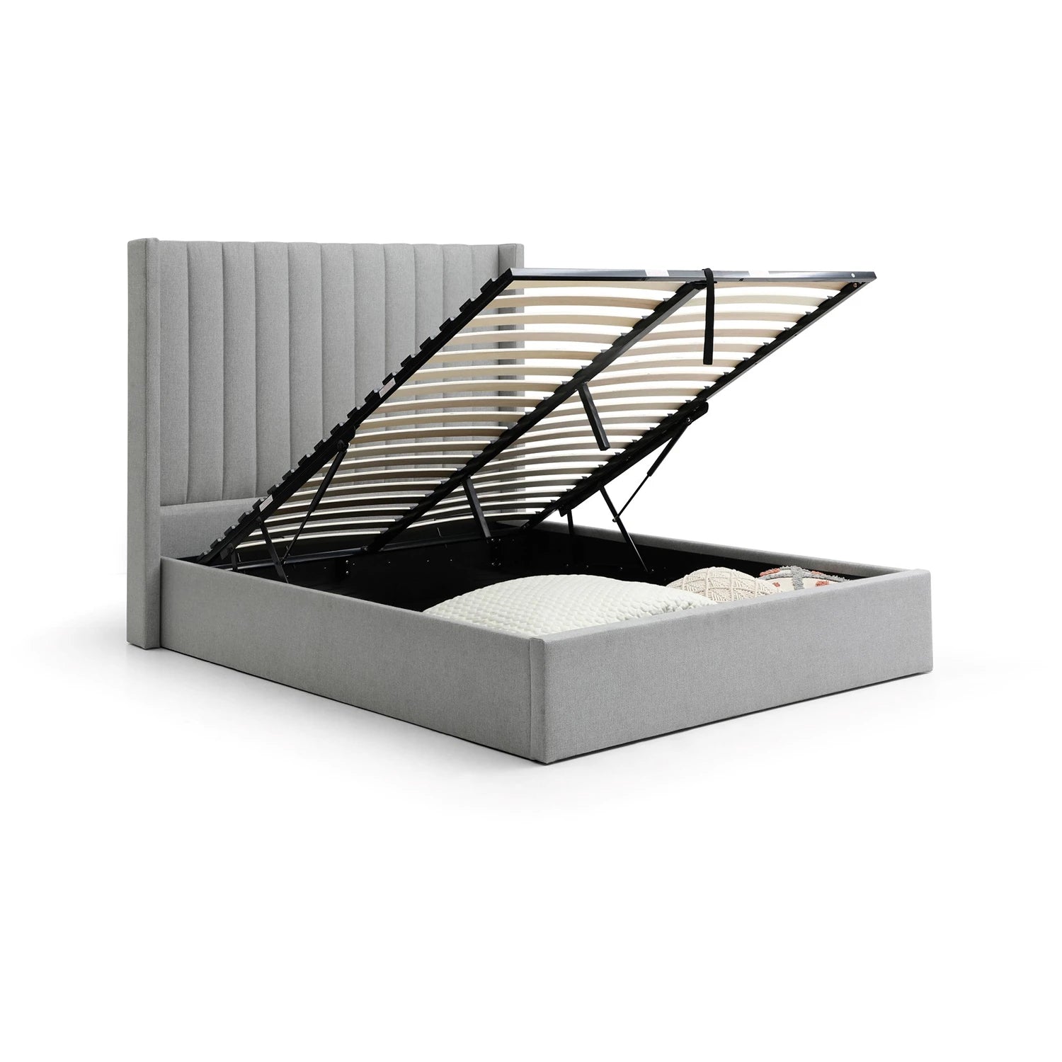 Ottoman Lift up Grey Storage bed