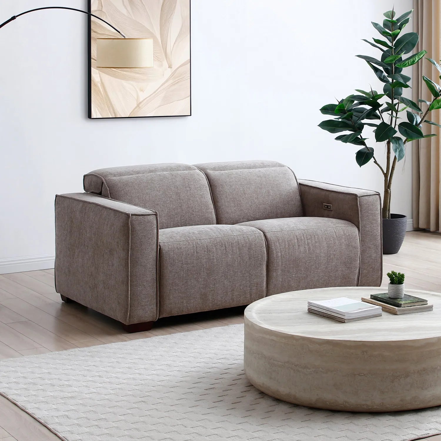 Prime 2 Seater Electric Recliner Sofa in Mole Chenille - Pendle Village Furniture