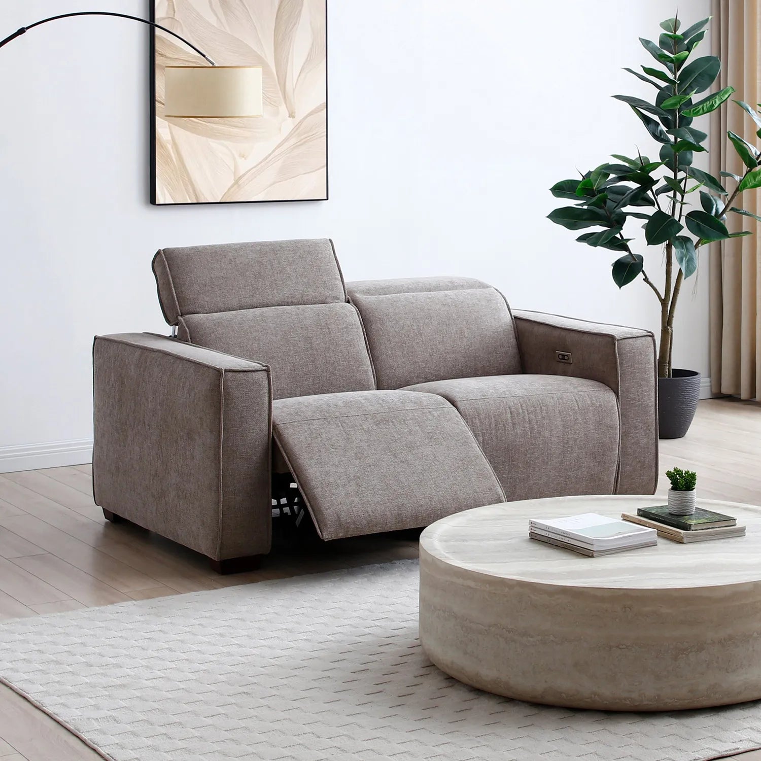 Prime 2 Seater Electric Recliner Sofa in Mole Chenille - Pendle Village Furniture