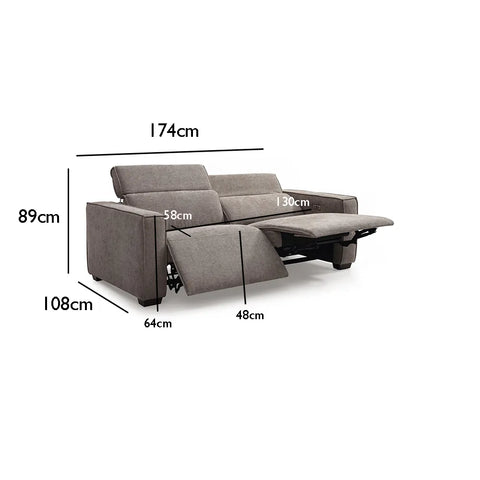 Prime 2 Seater Electric Recliner Sofa in Mole Chenille - Pendle Village Furniture