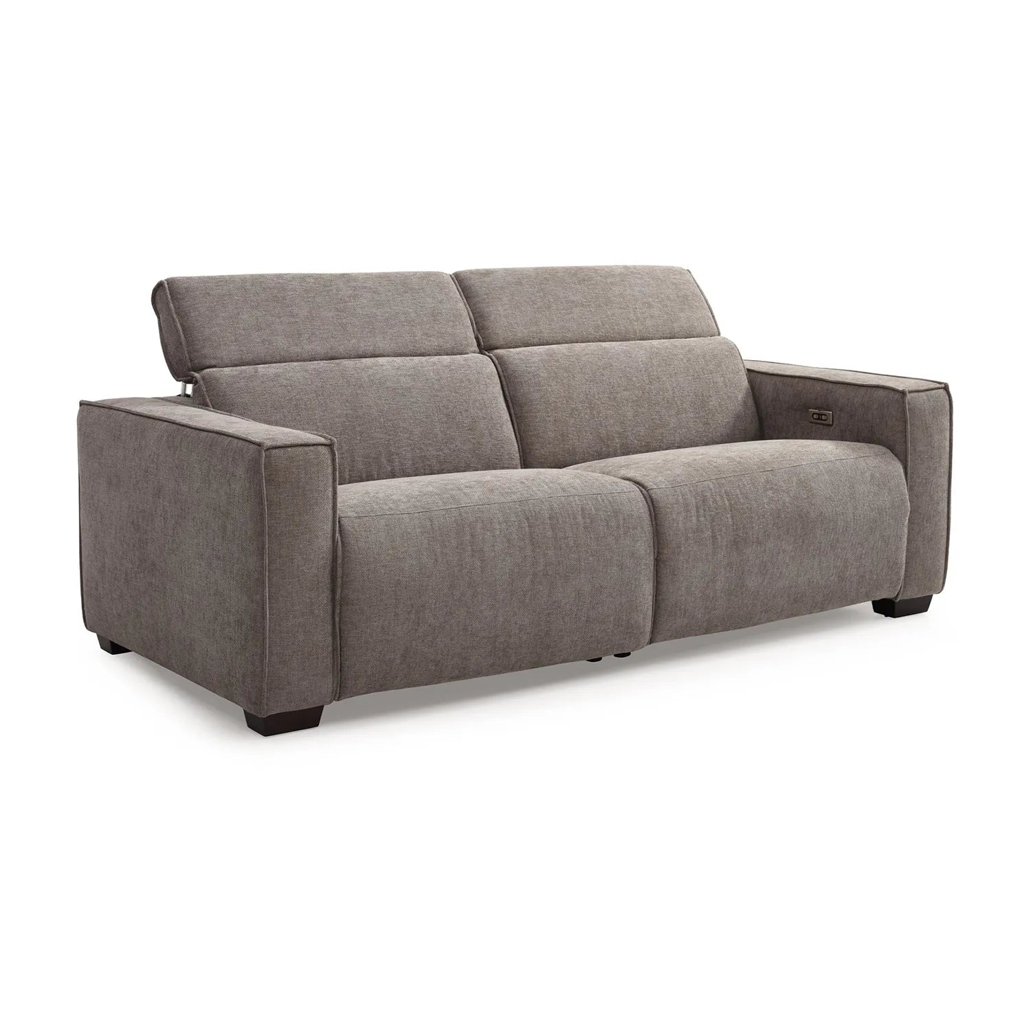 Prime 3 Seater Electric Recliner Sofa in Mole Chenille Fabric - Pendle Village Furniture
