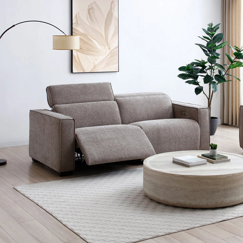Prime 3 Seater Electric Recliner Sofa in Mole Chenille Fabric - Pendle Village Furniture