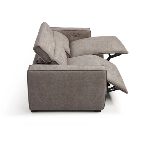 Prime 3 Seater Electric Recliner Sofa in Mole Chenille Fabric - Pendle Village Furniture