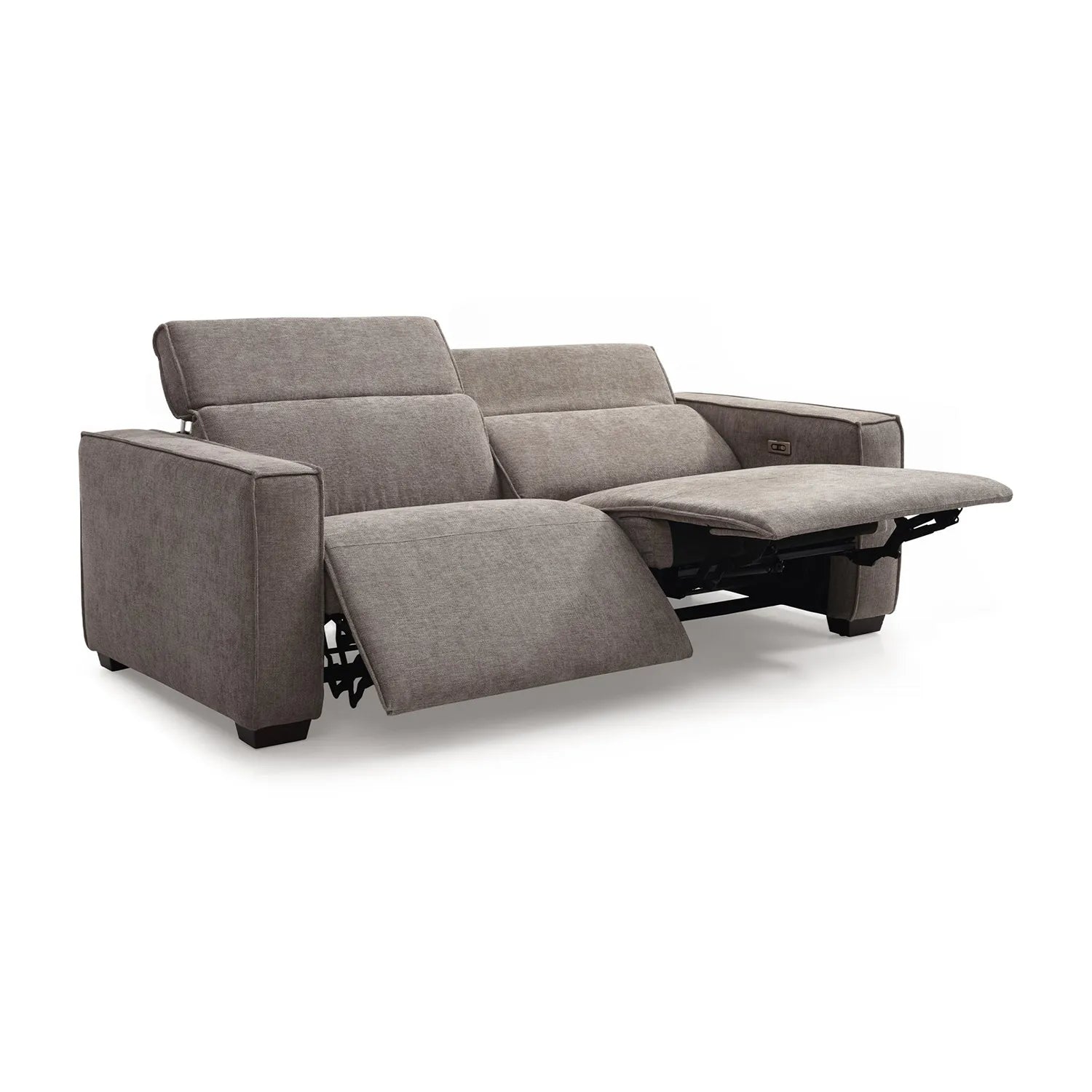 Prime 3 Seater Electric Recliner Sofa in Mole Chenille Fabric - Pendle Village Furniture