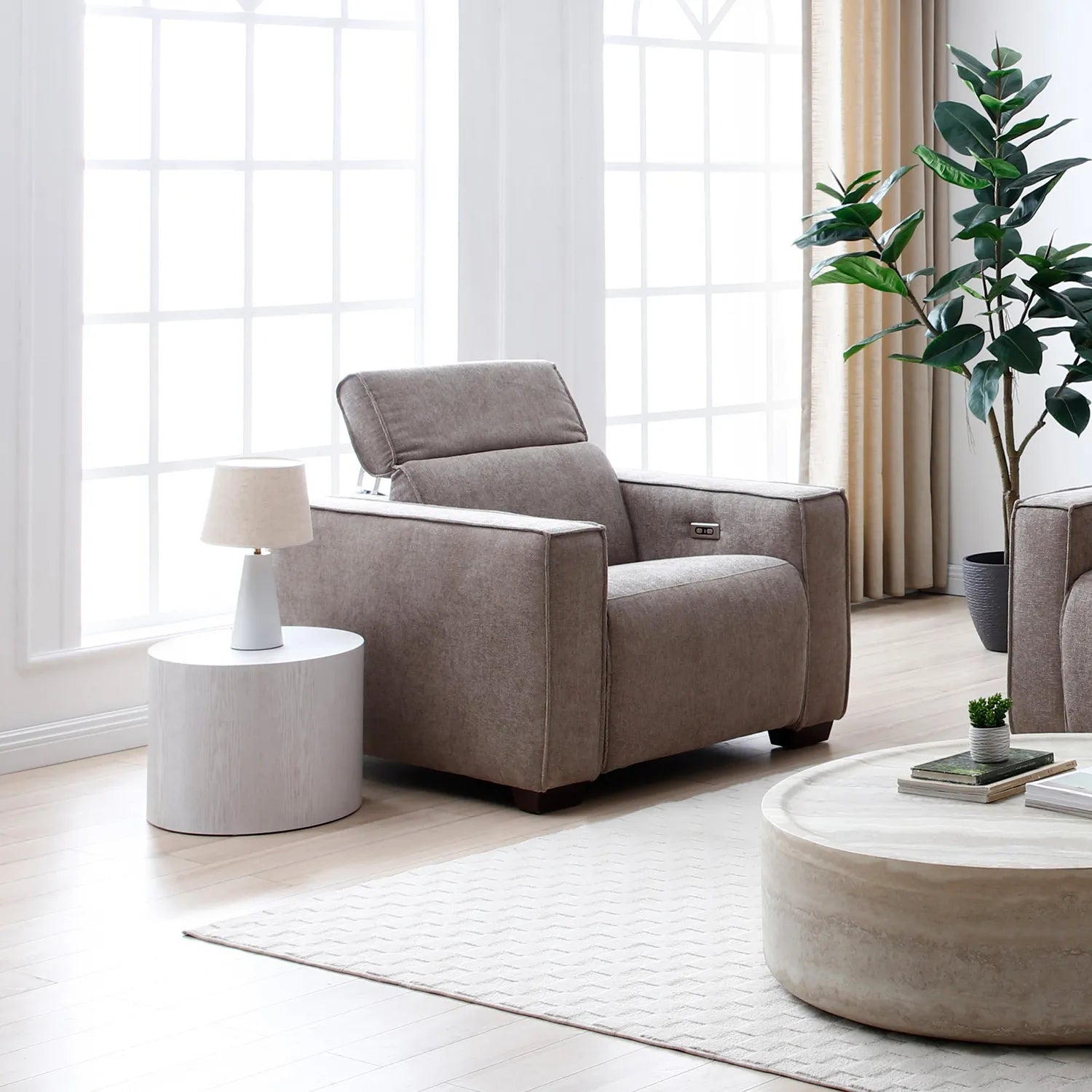 Prime Recliner Armchair in Mole Chenille - Pendle Village Furniture