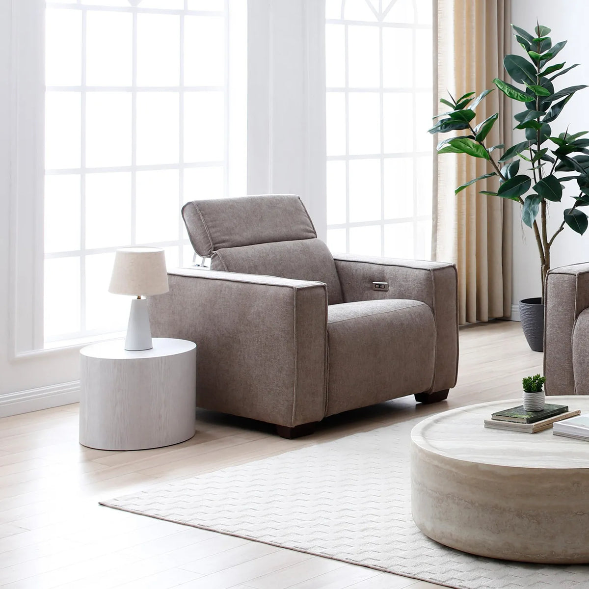 Prime Recliner Armchair in Mole Chenille - Pendle Village Furniture
