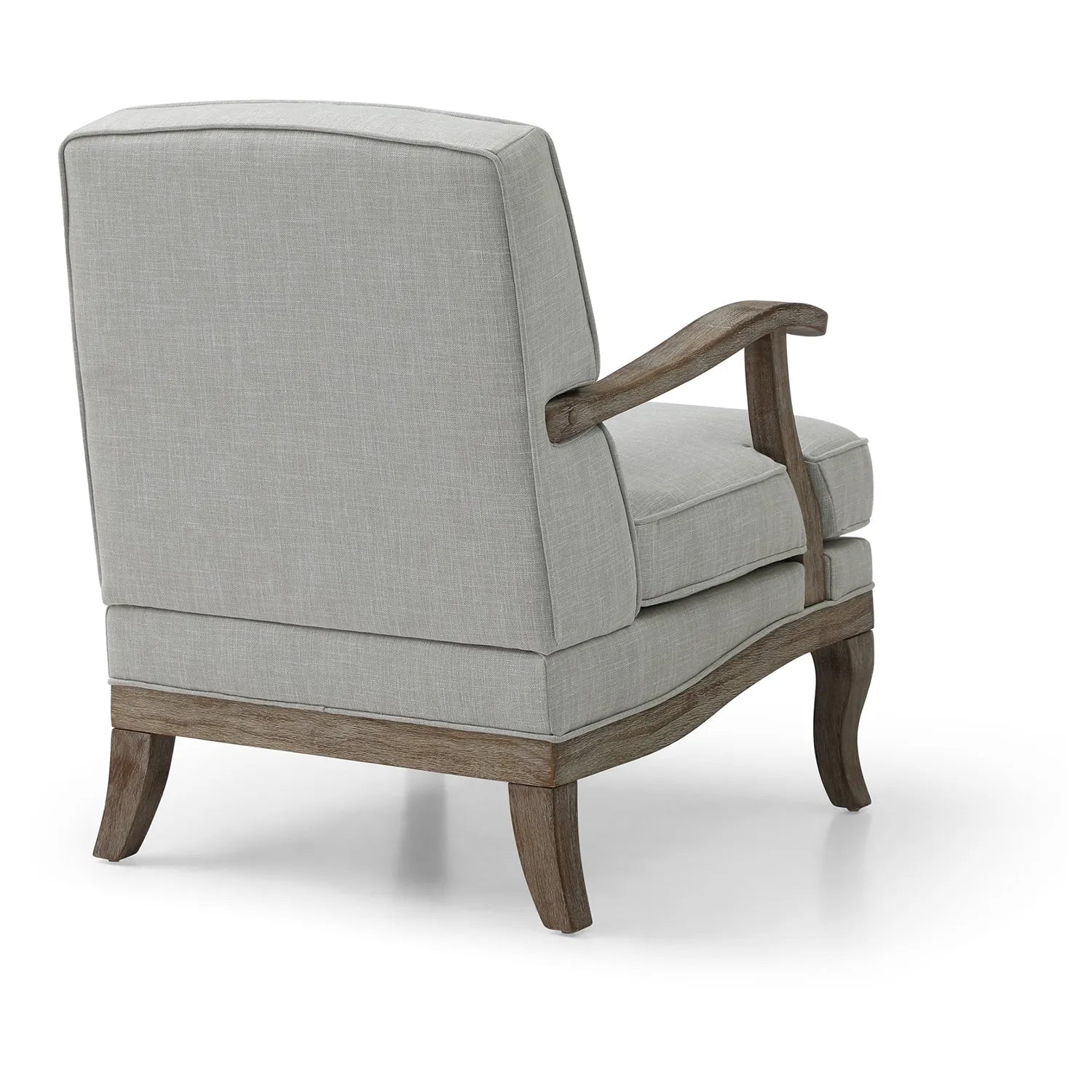 Hastings Traditional Wooden Armchair in Cream Linen or Natural Stripe - Pendle Village Furniture