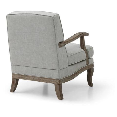 Hastings Traditional Wooden Armchair in Cream Linen or Natural Stripe - Pendle Village Furniture