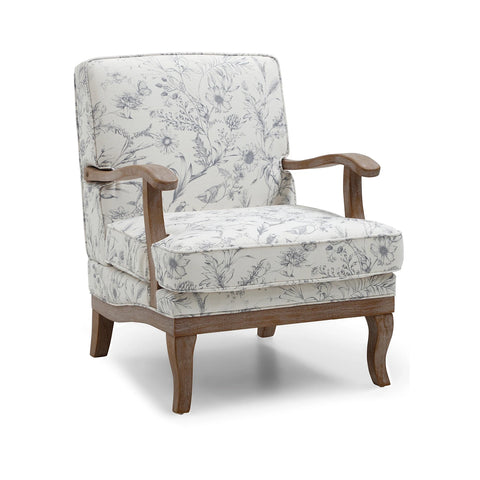 Hastings Traditional Wooden Armchair in Meadow Print Natural - Pendle Village Furniture