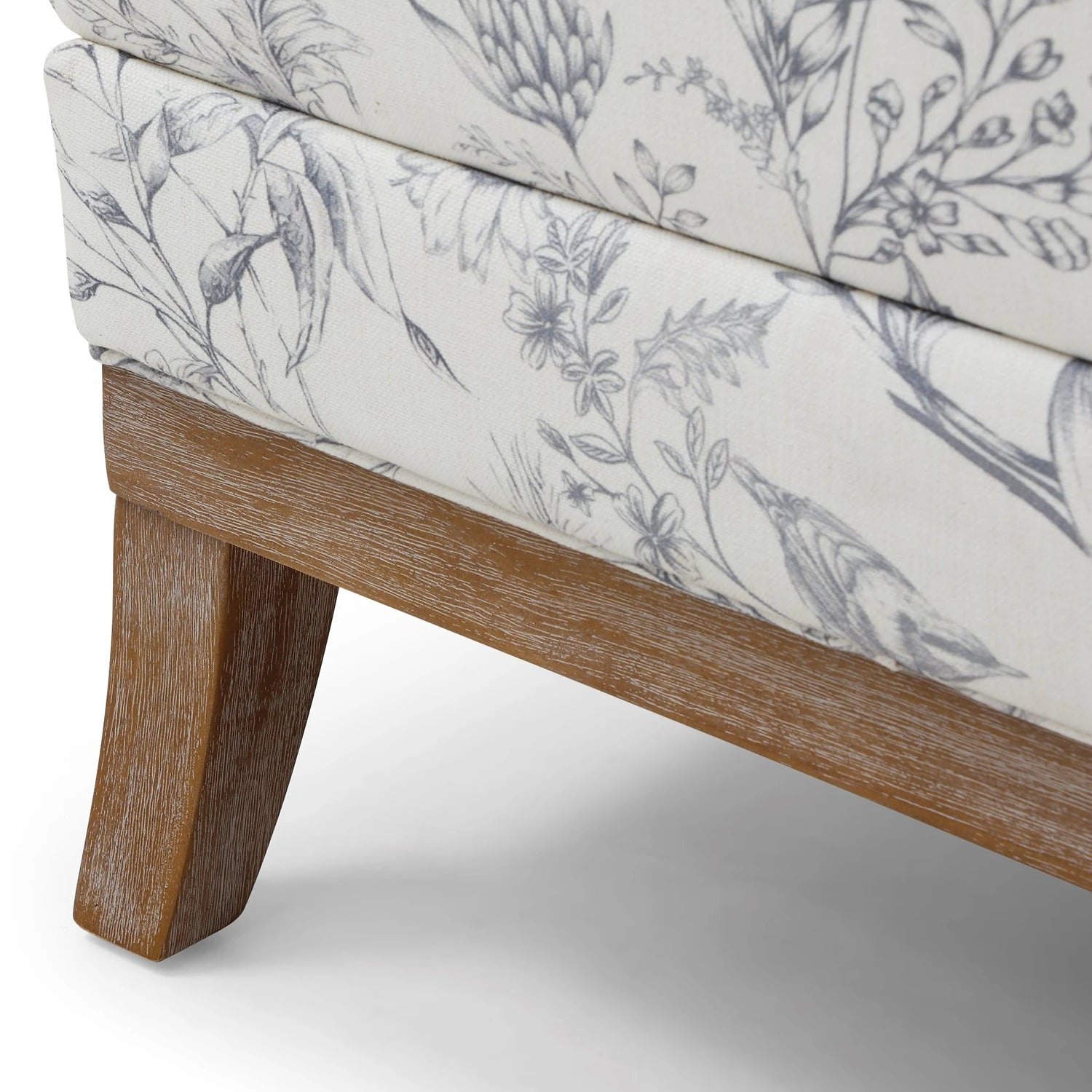 Hastings Traditional Wooden Armchair in Meadow Print Natural - Pendle Village Furniture