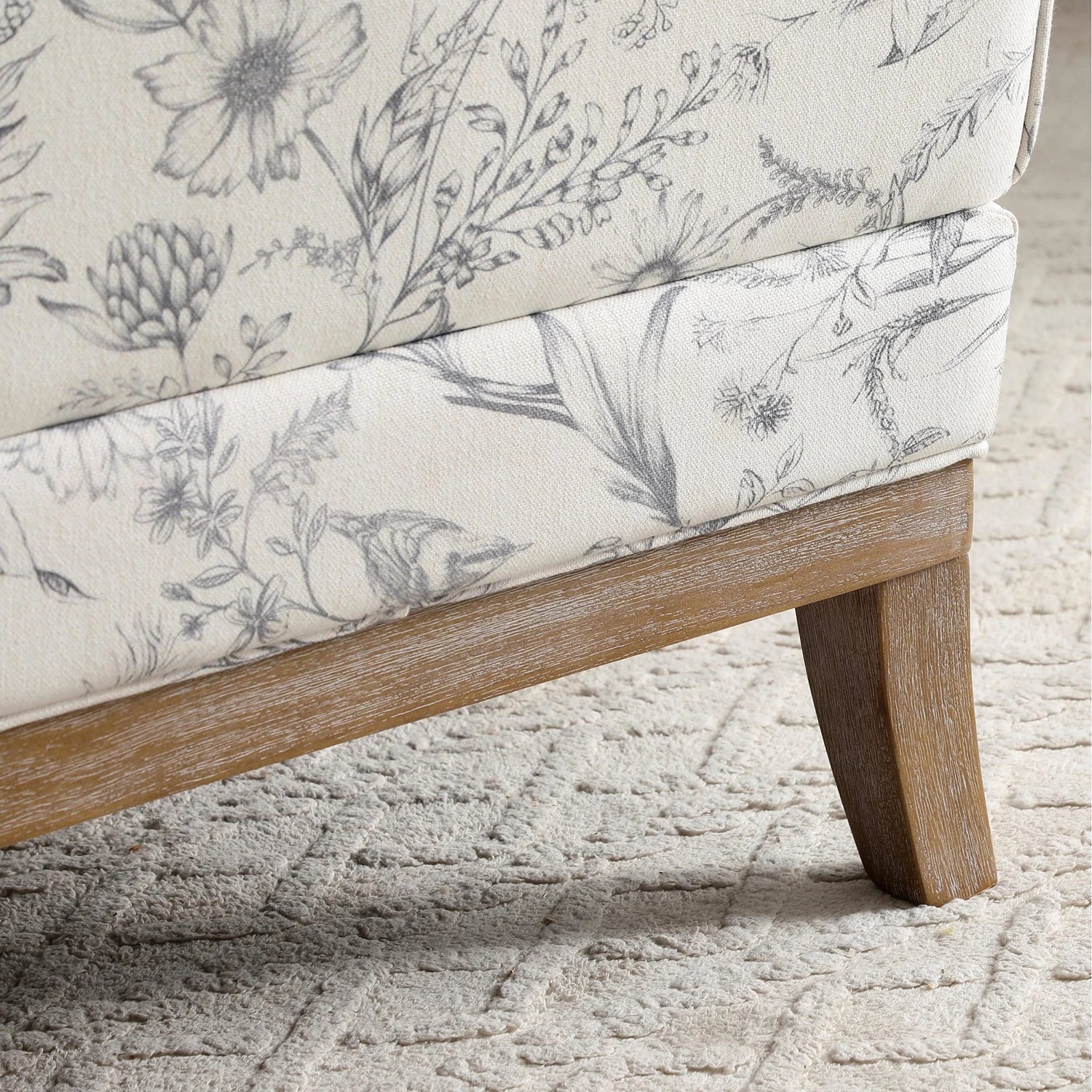 Hastings Traditional Wooden Armchair in Meadow Print Natural - Pendle Village Furniture