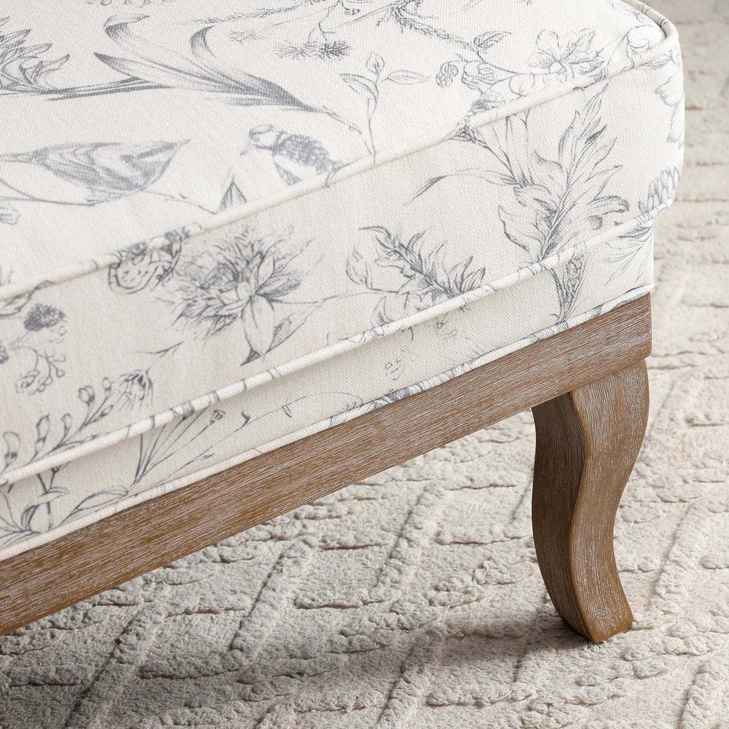 Hastings Traditional Wooden Armchair in Meadow Print Natural - Pendle Village Furniture