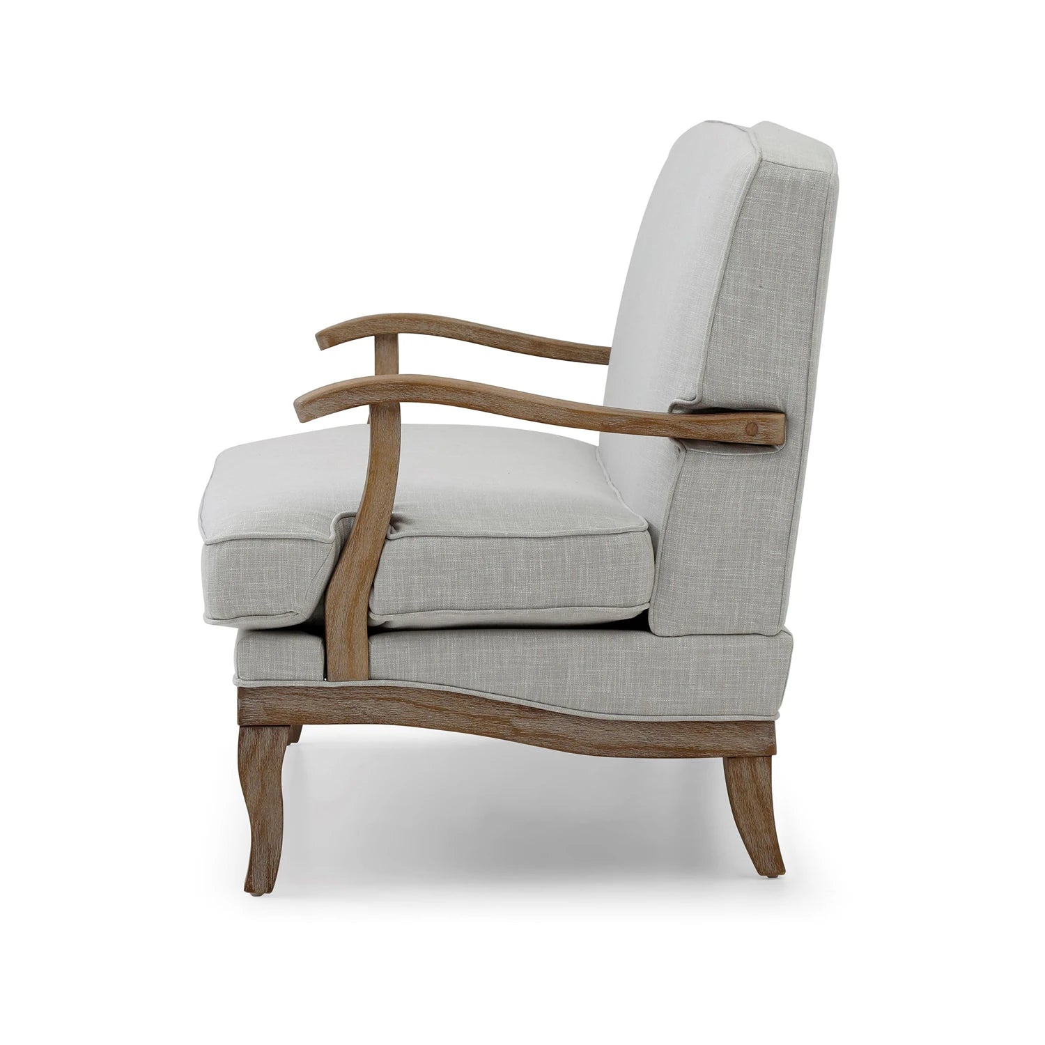 Hastings Two Seater Chair in Antheia Cream Textured Linen - Pendle Village Furniture
