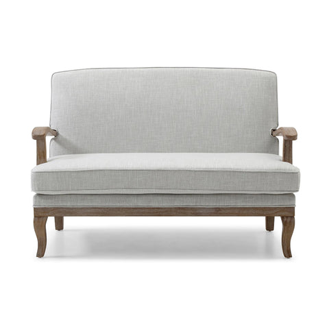 Hastings Two Seater Chair in Antheia Cream Textured Linen - Pendle Village Furniture
