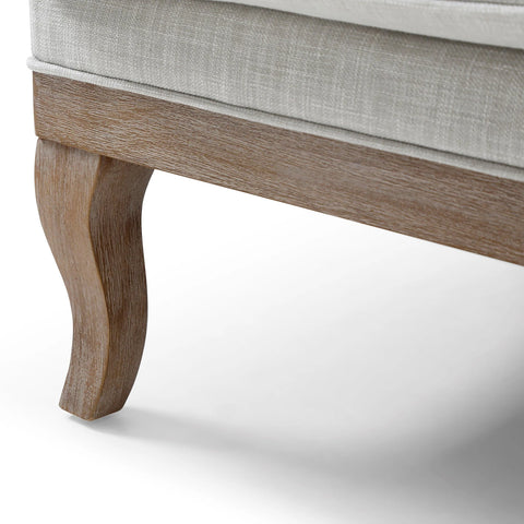 Hastings Two Seater Chair in Antheia Cream Textured Linen - Pendle Village Furniture