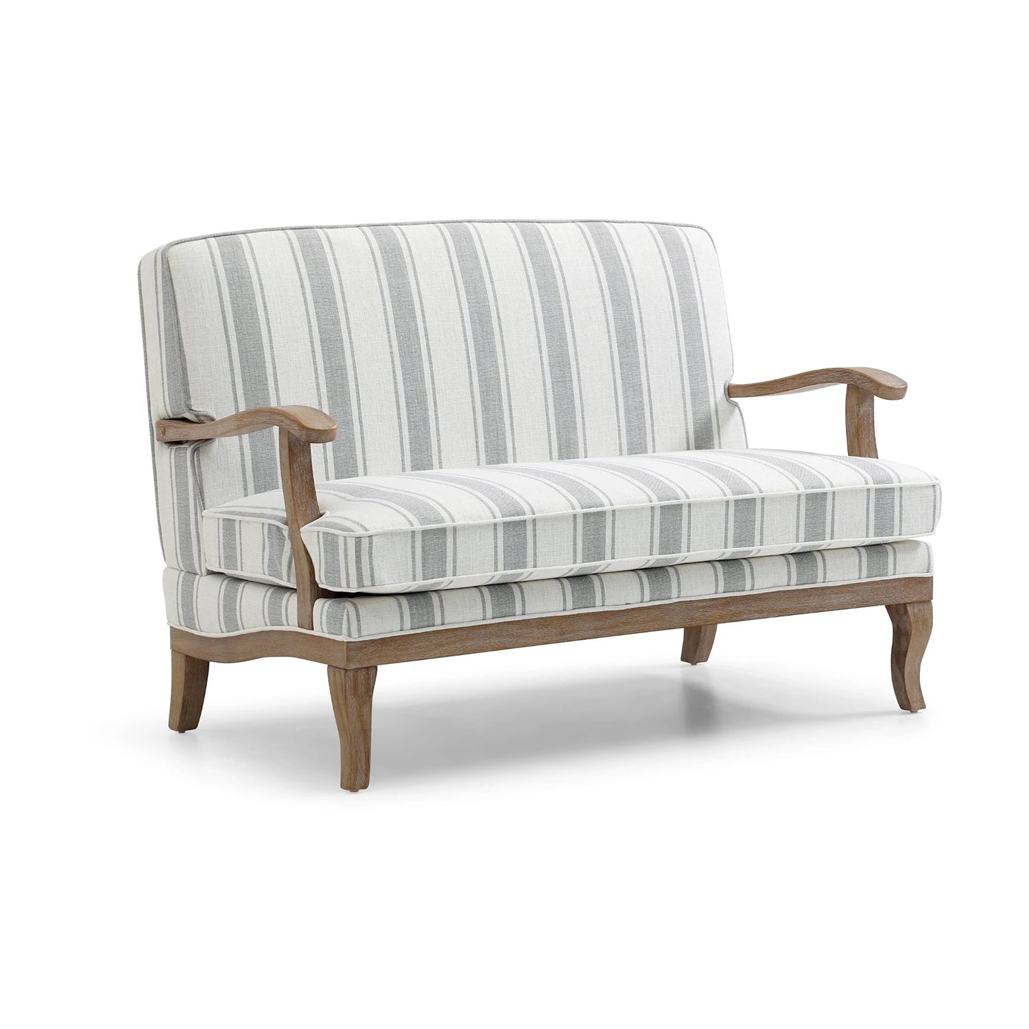 Hastings Two Seater Chair in Gaia Natural Textured Stripe - Pendle Village Furniture