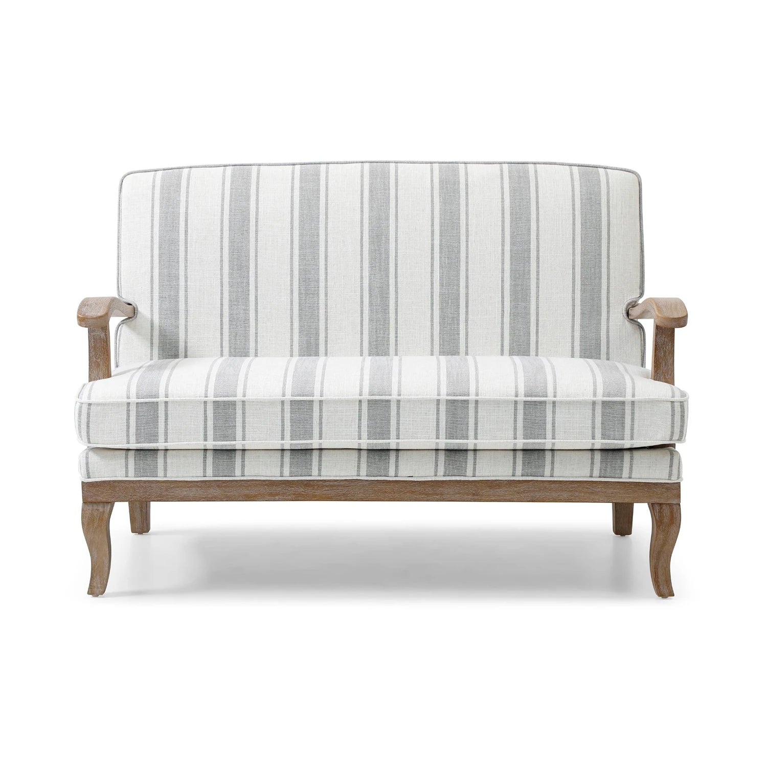 Hastings Two Seater Chair in Gaia Natural Textured Stripe - Pendle Village Furniture