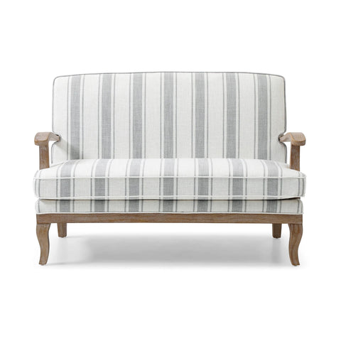 Hastings Two Seater Chair in Gaia Natural Textured Stripe - Pendle Village Furniture