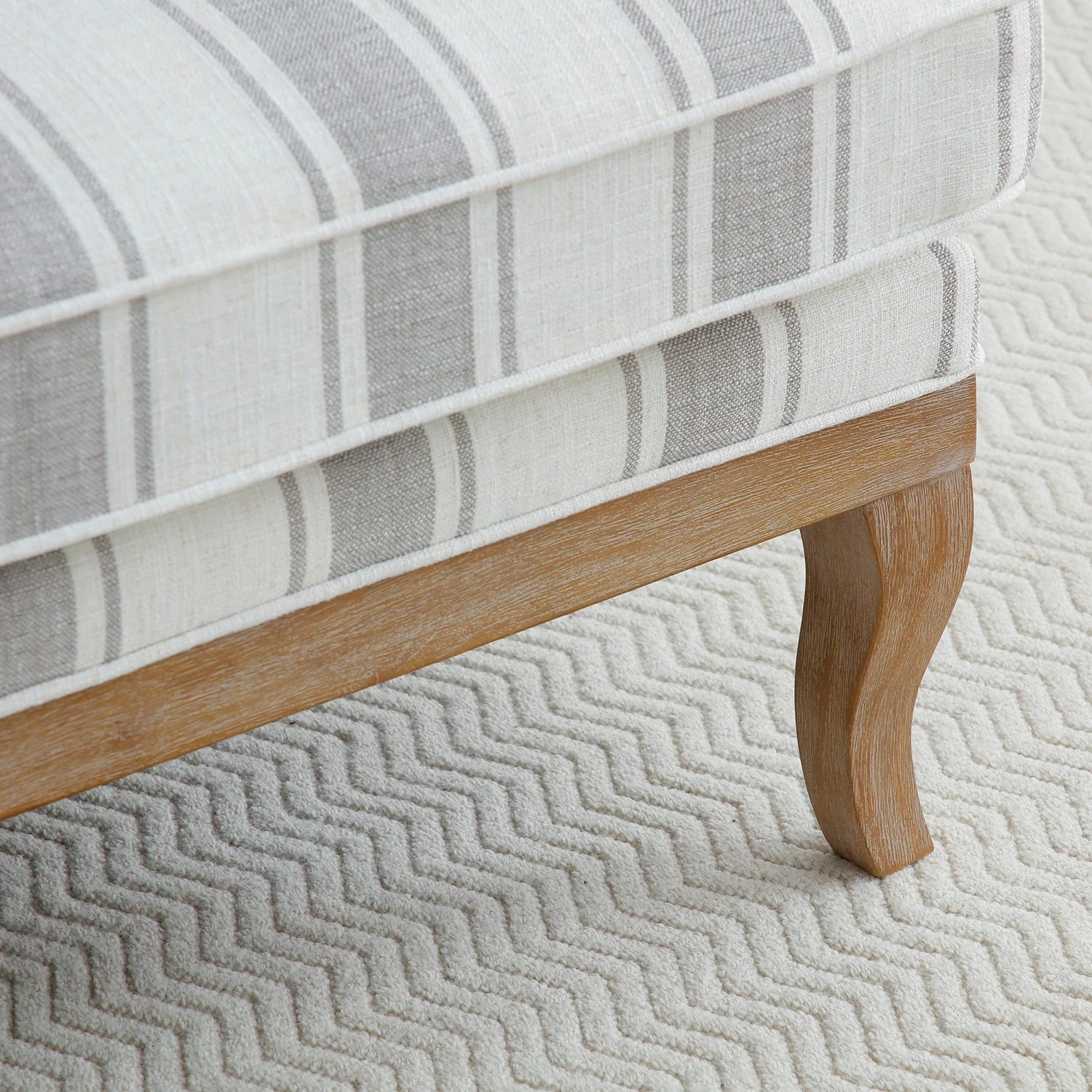 Hastings Two Seater Chair in Gaia Natural Textured Stripe - Pendle Village Furniture